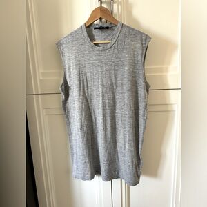 DSquared2 Sleeveless Distressed Crew Neck Evergreen T-Shirts